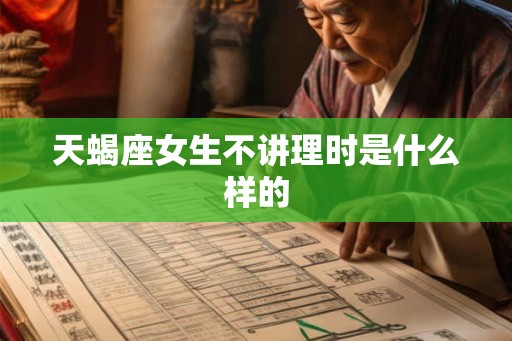 天蝎座女生不讲理时是什么样的