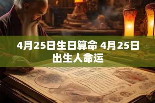 4月25日生日算命 4月25日出生人命运