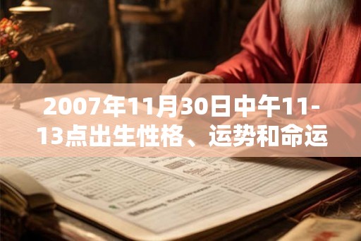 2007年11月30日中午11-13点出生性格、运势和命运 2007年11月30日中午11-13点出生性格、运势和命运