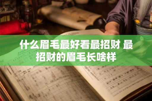 什么眉毛最好看最招财 最招财的眉毛长啥样
