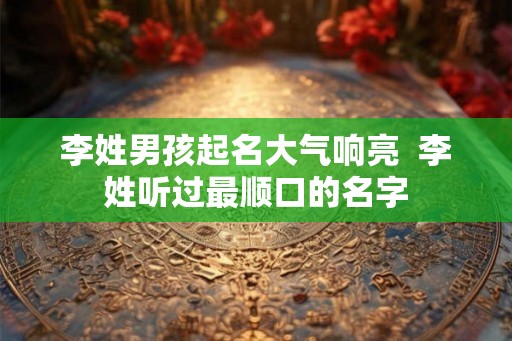 李姓男孩起名大气响亮  李姓听过最顺口的名字