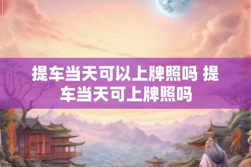 提车当天可以上牌照吗 提车当天可上牌照吗