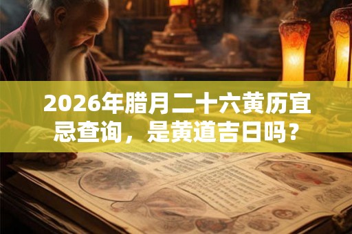 2026年腊月二十六黄历宜忌查询，是黄道吉日吗？