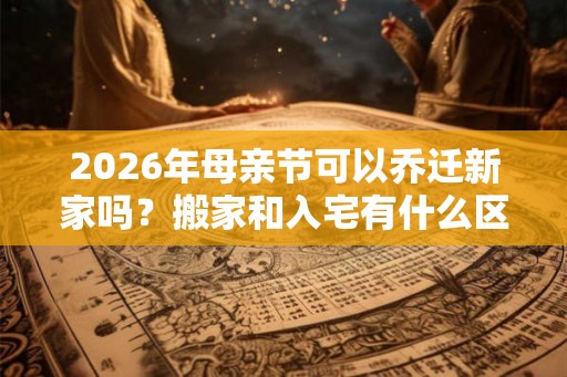 2026年母亲节可以乔迁新家吗？搬家和入宅有什么区别？