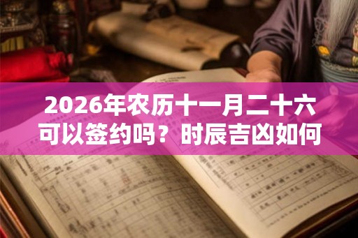 2026年农历十一月二十六可以签约吗?时辰吉凶如何? 2026年农历十一月二十六可以签约吗?时辰吉凶如何?