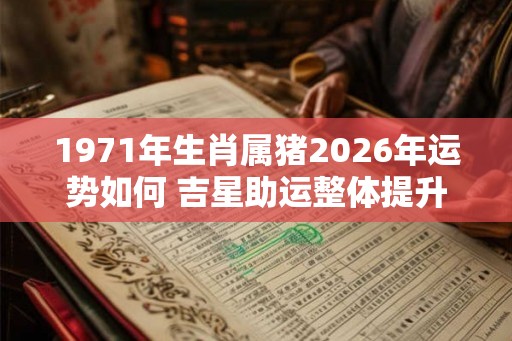 1971年生肖属猪2026年运势如何 吉星助运整体提升