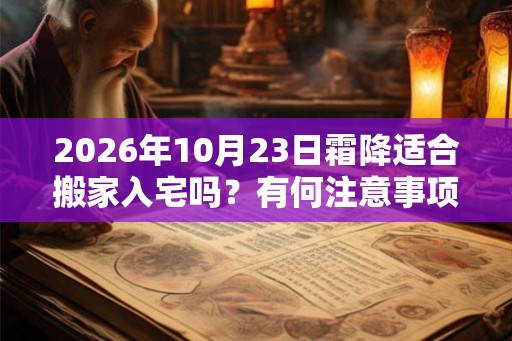 2026年10月23日霜降适合搬家入宅吗？有何注意事项？