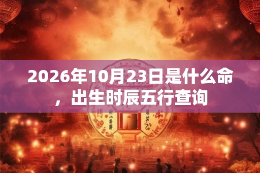2026年10月23日是什么命，出生时辰五行查询