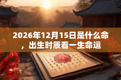 2026年12月15日是什么命，出生时辰看一生命运