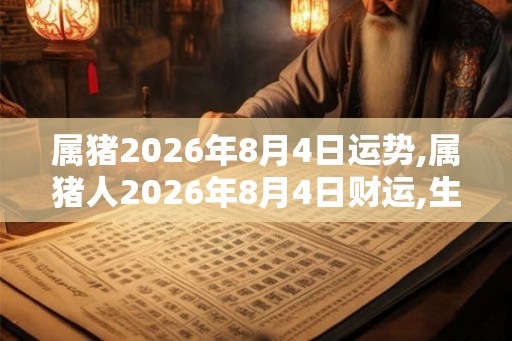 属猪2026年8月4日运势,属猪人2026年8月4日财运,生肖猪2026年8月4日运势