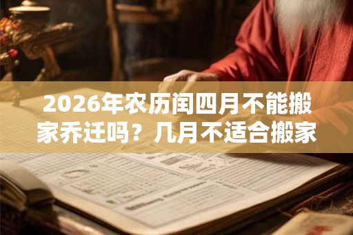 2026年农历闰四月不能搬家乔迁吗?几月不适合搬家? 2026年农历闰四月不能搬家乔迁吗?几月不适合搬家?