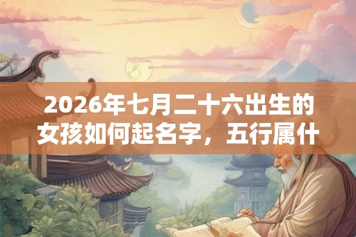 2026年七月二十六出生的女孩如何起名字，五行属什么