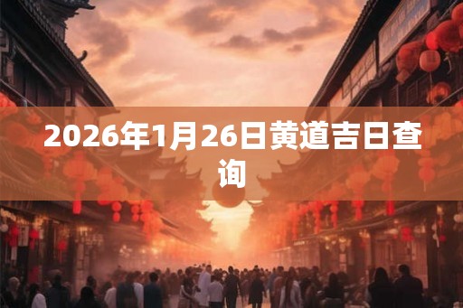 2026年1月26日黄道吉日查询