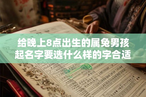 给晚上8点出生的属兔男孩起名字要选什么样的字合适
