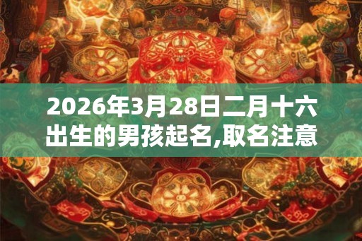 2026年3月28日二月十六出生的男孩起名,取名注意什么