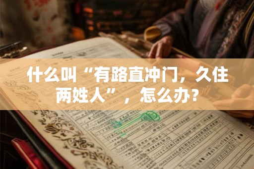 什么叫“有路直冲门，久住两姓人”，怎么办？