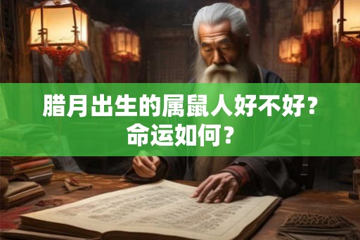 腊月出生的属鼠人好不好？命运如何？