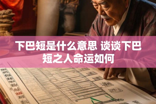 下巴短是什么意思 谈谈下巴短之人命运如何