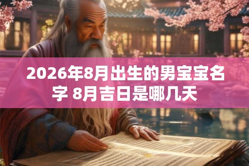 2026年8月出生的男宝宝名字 8月吉日是哪几天