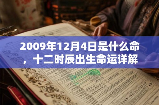 2009年12月4日是什么命,十二时辰出生命运详解 2009年12月4日是什么命,十二时辰出生命运详解