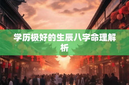 学历极好的生辰八字命理解析