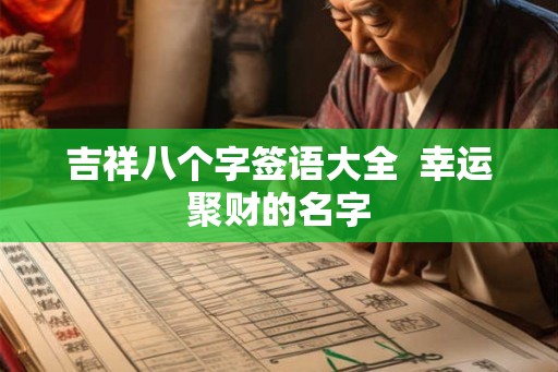 吉祥八个字签语大全 幸运聚财的名字 吉祥八个字签语大全 幸运聚财的名字