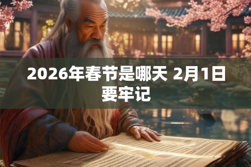 2026年春节是哪天 2月1日要牢记