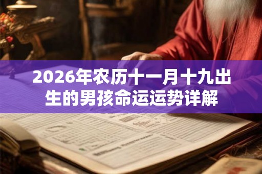 2026年农历十一月十九出生的男孩命运运势详解