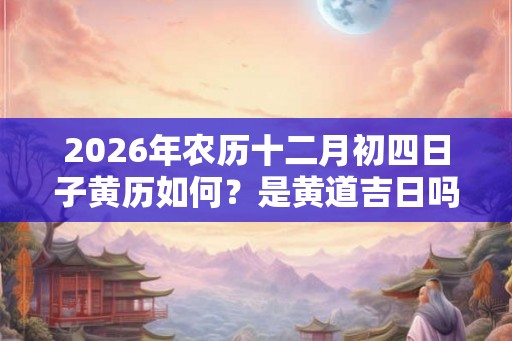 2026年农历十二月初四日子黄历如何?是黄道吉日吗? 2026年农历十二月初四日子黄历如何?是黄道吉日吗?