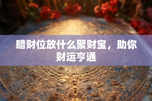 暗财位放什么聚财宝，助你财运亨通