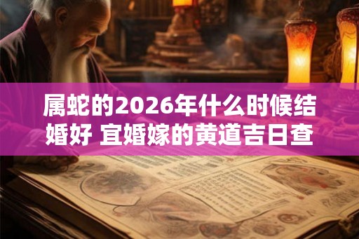 属蛇的2026年什么时候结婚好 宜婚嫁的黄道吉日查询