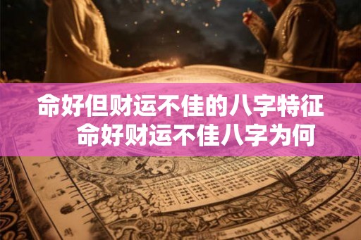 命好但财运不佳的八字特征 命好财运不佳八字为何 命好但财运不佳的八字特征 命好财运不佳八字为何