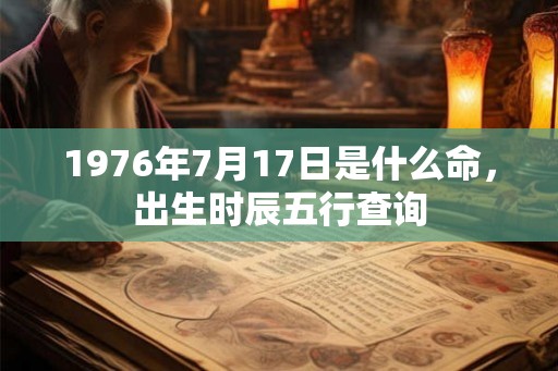 1976年7月17日是什么命，出生时辰五行查询