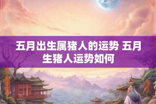 五月出生属猪人的运势 五月生猪人运势如何