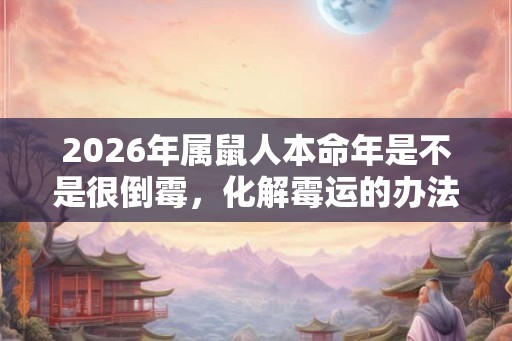 2026年属鼠人本命年是不是很倒霉，化解霉运的办法