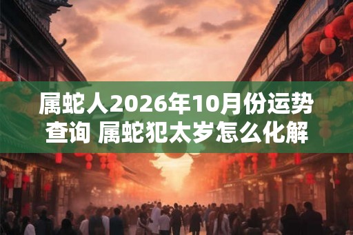 属蛇人2026年10月份运势查询 属蛇犯太岁怎么化解