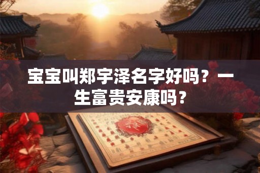 宝宝叫郑宇泽名字好吗?一生富贵安康吗? 宝宝叫郑宇泽名字好吗?一生富贵安康吗?