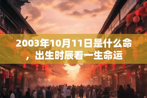 2003年10月11日是什么命，出生时辰看一生命运