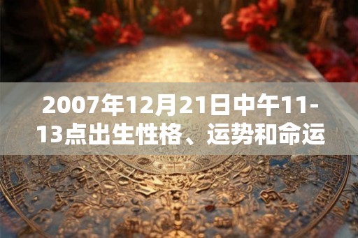 2007年12月21日中午11-13点出生性格、运势和命运