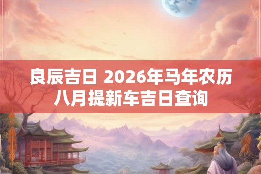 良辰吉日 2026年马年农历八月提新车吉日查询