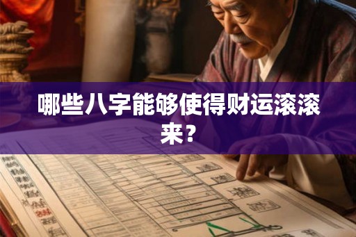 哪些八字能够使得财运滚滚来？