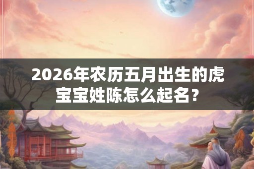2026年农历五月出生的虎宝宝姓陈怎么起名？