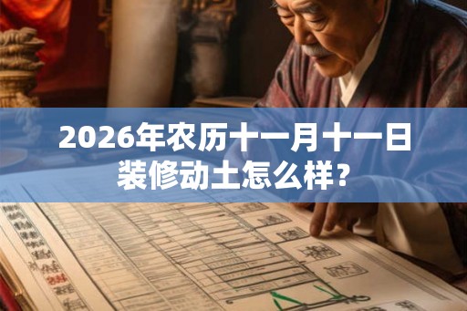 2026年农历十一月十一日装修动土怎么样？