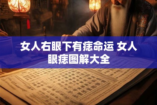 女人右眼下有痣命运 女人眼痣图解大全 女人右眼下有痣命运 女人眼痣图解大全