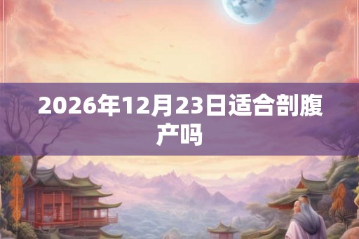 2026年12月23日适合剖腹产吗