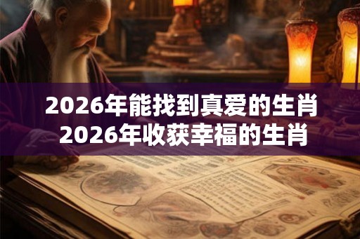 2026年能找到真爱的生肖 2026年收获幸福的生肖