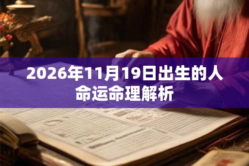 2026年11月19日出生的人命运命理解析