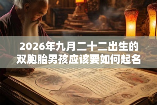 2026年九月二十二出生的双胞胎男孩应该要如何起名，五行属什么