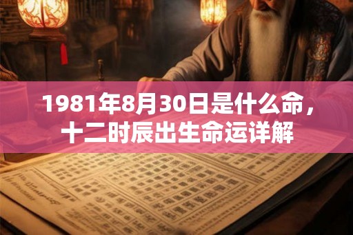 1981年8月30日是什么命，十二时辰出生命运详解