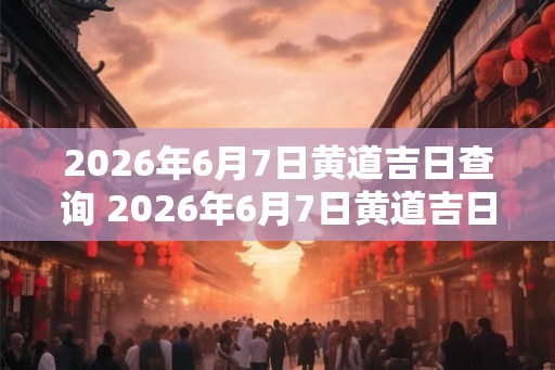 2026年6月7日黄道吉日查询 2026年6月7日黄道吉日是哪天